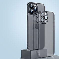 Funda Dura Ultrafina Carcasa Transparente Mate QC1 para Apple iPhone 13 Pro Negro