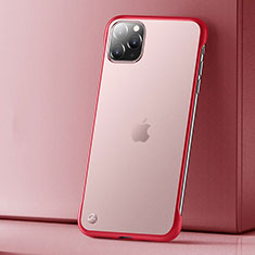 Funda Dura Ultrafina Carcasa Transparente Mate U01 para Apple iPhone 11 Pro Max Rojo