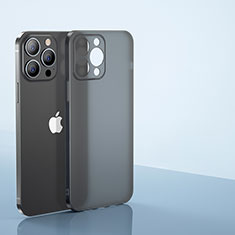 Funda Dura Ultrafina Carcasa Transparente Mate U01 para Apple iPhone 13 Pro Max Negro