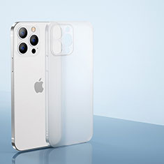 Funda Dura Ultrafina Carcasa Transparente Mate U01 para Apple iPhone 15 Pro Blanco