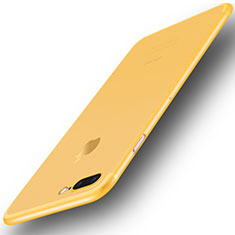 Funda Dura Ultrafina Carcasa Transparente Mate U01 para Apple iPhone 7 Plus Amarillo