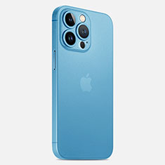 Funda Dura Ultrafina Carcasa Transparente Mate U02 para Apple iPhone 16 Pro Azul Cielo