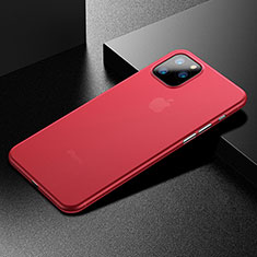 Funda Dura Ultrafina Carcasa Transparente Mate U04 para Apple iPhone 11 Pro Max Rojo