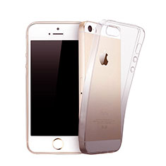 Funda Gel Ultrafina Transparente Gradiente para Apple iPhone 5 Gris