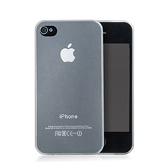 Funda Gel Ultrafina Transparente Mate para Apple iPhone 4S Blanco