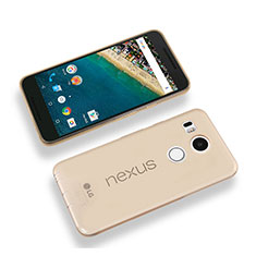 Funda Gel Ultrafina Transparente para Google Nexus 5X Oro