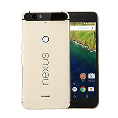 Funda Gel Ultrafina Transparente para Google Nexus 6P Oro