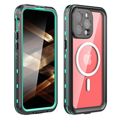 Funda Impermeable Bumper Silicona y Plastico Waterproof Carcasa 360 Grados con Mag-Safe Magnetic HJ1 para Apple iPhone 13 Pro Max Verde