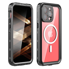 Funda Impermeable Bumper Silicona y Plastico Waterproof Carcasa 360 Grados con Mag-Safe Magnetic HJ1 para Apple iPhone 13 Pro Negro