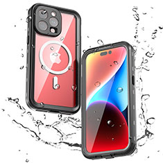 Funda Impermeable Bumper Silicona y Plastico Waterproof Carcasa 360 Grados con Mag-Safe Magnetic para Apple iPhone 15 Pro Negro