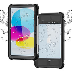 Funda Impermeable Bumper Silicona y Plastico Waterproof Carcasa 360 Grados para Apple iPad 10.9 (2022) Negro