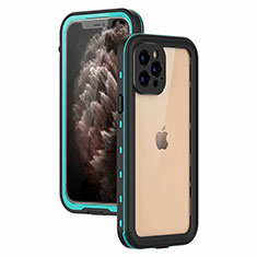 Funda Impermeable Bumper Silicona y Plastico Waterproof Carcasa 360 Grados para Apple iPhone 12 Pro Max Cian