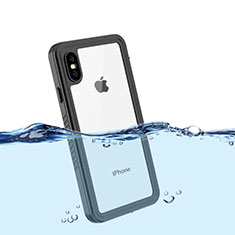 Funda Impermeable Bumper Silicona y Plastico Waterproof Carcasa 360 Grados para Apple iPhone Xs Max Negro