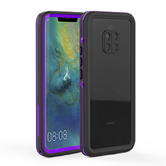 Funda Impermeable Bumper Silicona y Plastico Waterproof Carcasa 360 Grados para Huawei Mate 20 Pro Morado