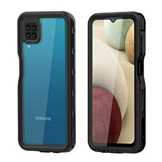 Funda Impermeable Bumper Silicona y Plastico Waterproof Carcasa 360 Grados para Samsung Galaxy F12 Negro