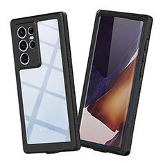 Funda Impermeable Bumper Silicona y Plastico Waterproof Carcasa 360 Grados para Samsung Galaxy S23 Ultra 5G Negro