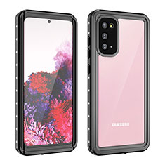 Funda Impermeable Bumper Silicona y Plastico Waterproof Carcasa 360 Grados W01 para Samsung Galaxy S20 Negro