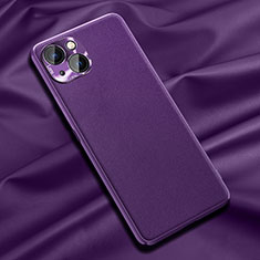 Funda Lujo Cuero Carcasa A01 para Apple iPhone 14 Plus Morado