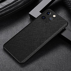 Funda Lujo Cuero Carcasa A04 para Apple iPhone 16 Pro Max Negro