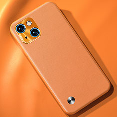 Funda Lujo Cuero Carcasa A05 para Apple iPhone 14 Naranja