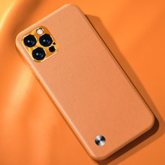 Funda Lujo Cuero Carcasa A05 para Apple iPhone 14 Pro Naranja