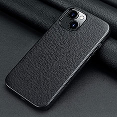 Funda Lujo Cuero Carcasa A09 para Apple iPhone 14 Negro