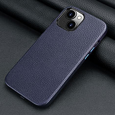 Funda Lujo Cuero Carcasa A09 para Apple iPhone 15 Plus Azul