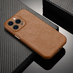 Funda Lujo Cuero Carcasa A10 para Apple iPhone 13 Pro Max Marron