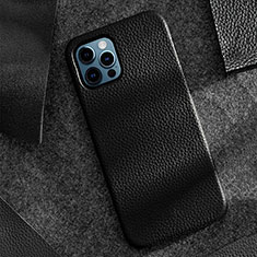 Funda Lujo Cuero Carcasa A12 para Apple iPhone 14 Pro Max Negro