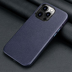 Funda Lujo Cuero Carcasa A13 para Apple iPhone 14 Pro Azul