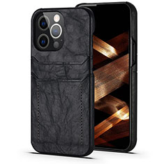 Funda Lujo Cuero Carcasa A14 para Apple iPhone 14 Pro Max Negro