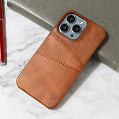 Funda Lujo Cuero Carcasa A15 para Apple iPhone 15 Pro Marron