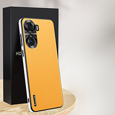 Funda Lujo Cuero Carcasa AT1 para Huawei Honor 60 5G Amarillo