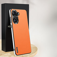 Funda Lujo Cuero Carcasa AT1 para Huawei Honor 60 Pro 5G Naranja