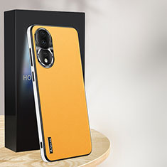 Funda Lujo Cuero Carcasa AT1 para Huawei Honor 80 5G Amarillo