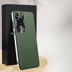 Funda Lujo Cuero Carcasa AT1 para Huawei P60 Pro Verde