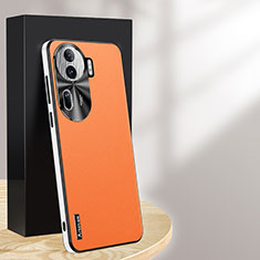 Funda Lujo Cuero Carcasa AT1 para Oppo Reno11 Pro 5G Naranja