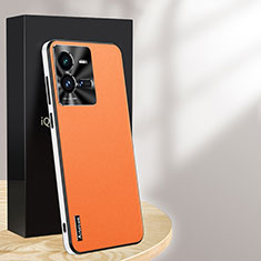 Funda Lujo Cuero Carcasa AT1 para Vivo iQOO 10 Pro 5G Naranja