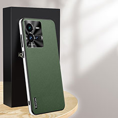 Funda Lujo Cuero Carcasa AT1 para Vivo iQOO 10 Pro 5G Verde