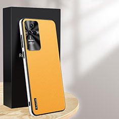 Funda Lujo Cuero Carcasa AT1 para Xiaomi Redmi K50 Pro 5G Amarillo