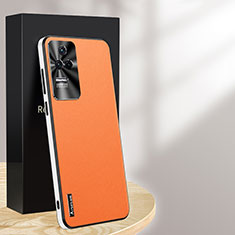 Funda Lujo Cuero Carcasa AT1 para Xiaomi Redmi K50 Pro 5G Naranja