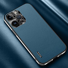 Funda Lujo Cuero Carcasa AT2 para Apple iPhone 13 Pro Max Azul