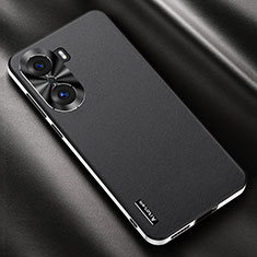 Funda Lujo Cuero Carcasa AT2 para Huawei Honor 60 Pro 5G Negro