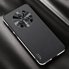 Funda Lujo Cuero Carcasa AT2 para Huawei Honor Magic5 Pro 5G Negro