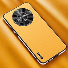 Funda Lujo Cuero Carcasa AT2 para Huawei Mate 60 Pro Amarillo