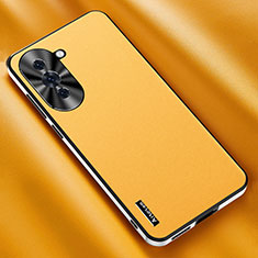 Funda Lujo Cuero Carcasa AT2 para Huawei Nova 10 Amarillo