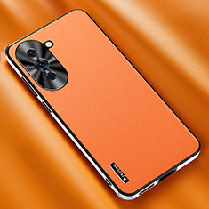 Funda Lujo Cuero Carcasa AT2 para Huawei Nova 10 Naranja