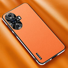 Funda Lujo Cuero Carcasa AT2 para Huawei Nova 11 Pro Naranja