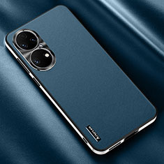 Funda Lujo Cuero Carcasa AT2 para Huawei P50 Pro Azul