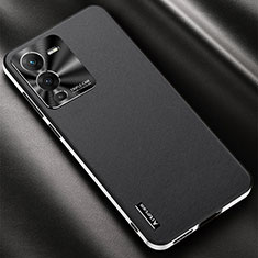 Funda Lujo Cuero Carcasa AT2 para Vivo V25 Pro 5G Negro